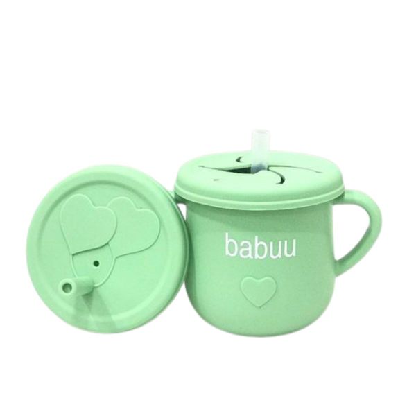 Cốc Tập Hút Silicon Babuu 150ML, Cốc Uống Nước Cho Bé