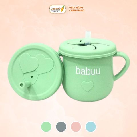 Cốc Tập Hút Silicon Babuu 150ML, Cốc Uống Nước Cho Bé