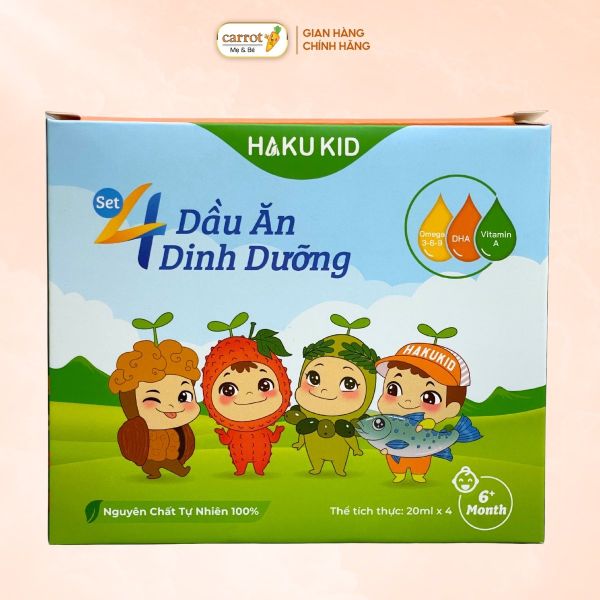 Dầu Ăn Dặm Hakukid Set 4 Lọ Mini x 20ml Cho Bé Từ 6 Tháng