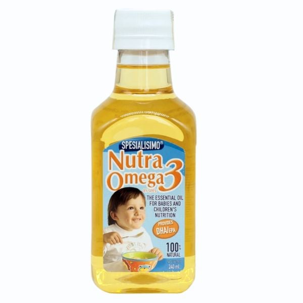 Dầu Cá Hồi Nutra Omega 3 Ăn Dặm Cho Bé 240ml (Từ 7 Tháng)
