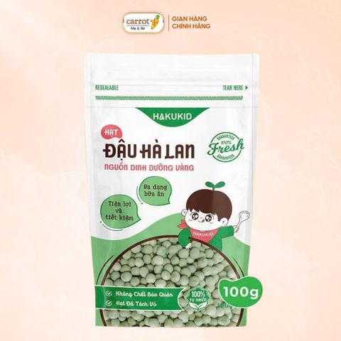 Đậu Hà Lan Hữu Cơ Hakukid Cho Bé Ăn Dặm Gói 100g