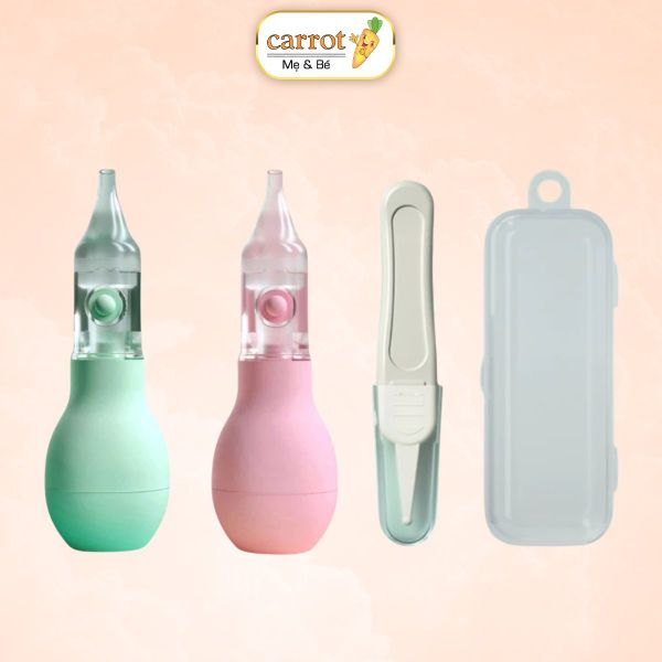 Dụng Cụ Hút Dịch Mũi Đầu Silicone Kèm Nhíp An Toàn Cho Bé