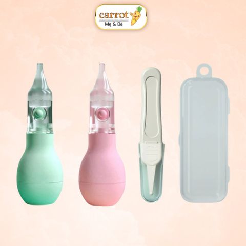 Dụng Cụ Hút Dịch Mũi Đầu Silicone Kèm Nhíp An Toàn Cho Bé