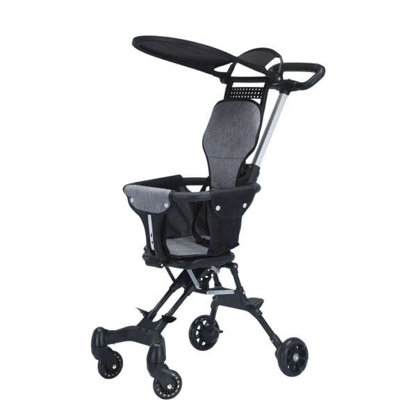 Xe Đẩy Gấp Gọn Du Lịch Có Mái Màu Nâu Và Đen