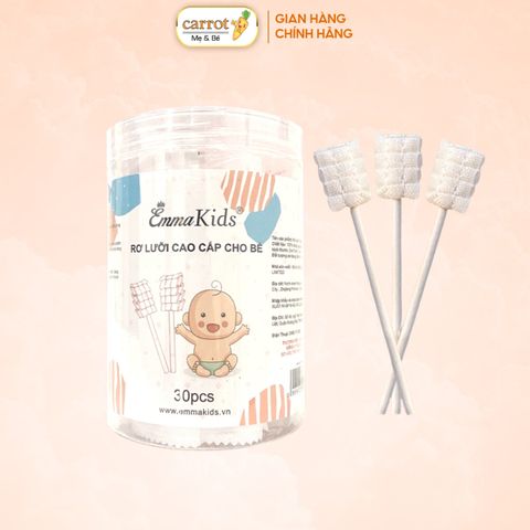 Que Gạc Rơ Lưỡi Emmakids Hộp 30 Que Vệ Sinh Khoang Miệng Cho Trẻ Sơ Sinh