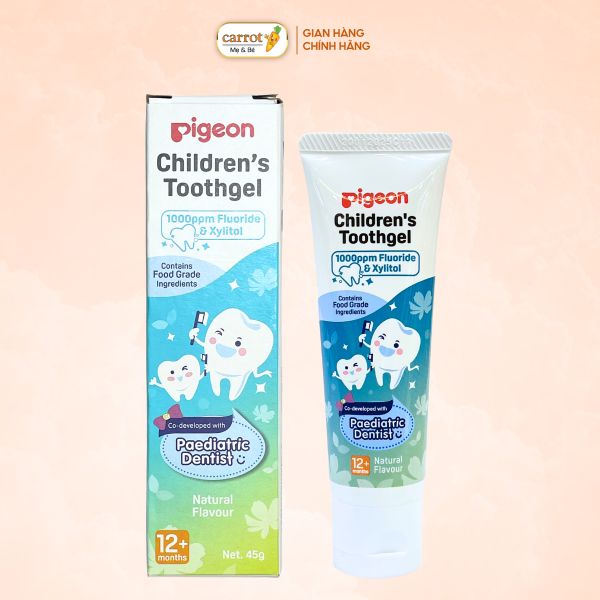 Kem Đánh Răng Trẻ Em Pigeon Hương Tự Nhiên 45g Cho Bé Từ 1 Tuổi Trở Lên