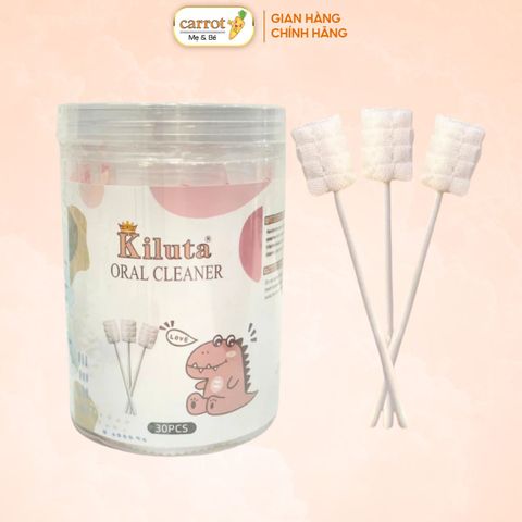 Que Rơ Lưỡi Kiluta Khủng Long Làm Sạch Răng, Lưỡi, Nướu và Khoang Miệng Cho Bé Từ Sơ Sinh-Hộp 30 Que
