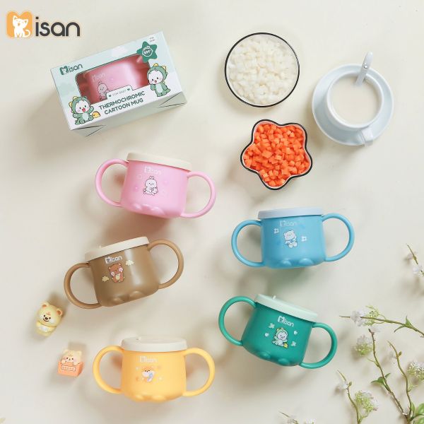 Cốc Tập Uống Nước Misan Dung Tích 250ml Có Chức Năng Báo Nóng Cảm Biến Nhiệt Tiện Lợi Cho Bé