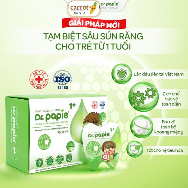 Gạc Rơ Lưỡi Dr. Papie - Rơ Lưỡi Cho Bé Từ 1 Tuổi