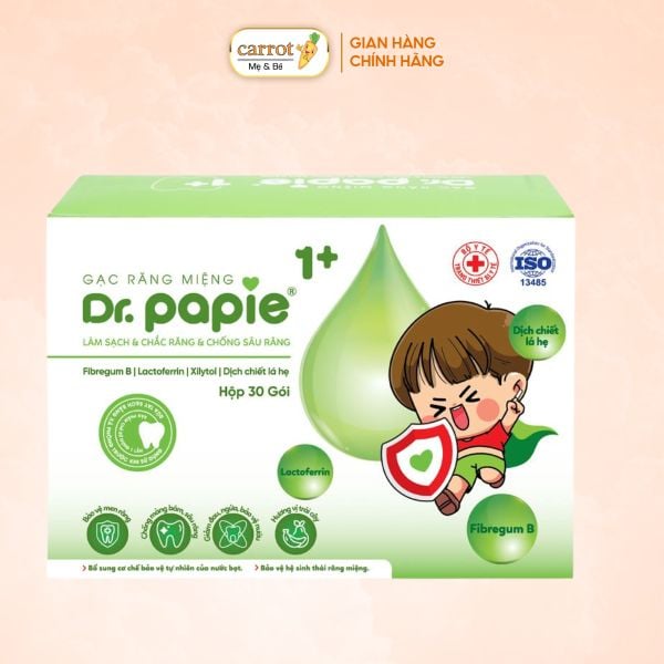 Gạc Rơ Lưỡi Dr. Papie - Rơ Lưỡi Cho Bé Từ 1 Tuổi