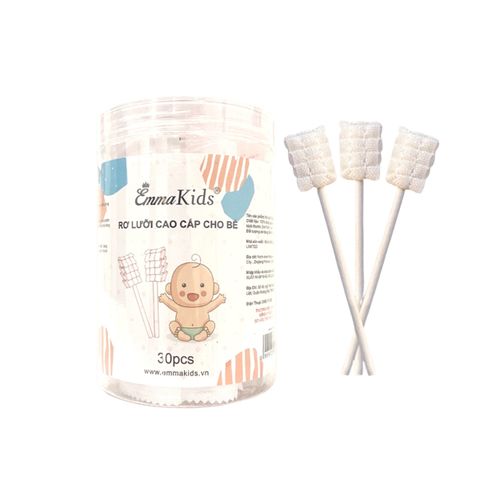 Que Gạc Rơ Lưỡi Emmakids Hộp 30 Que Vệ Sinh Khoang Miệng Cho Trẻ Sơ Sinh