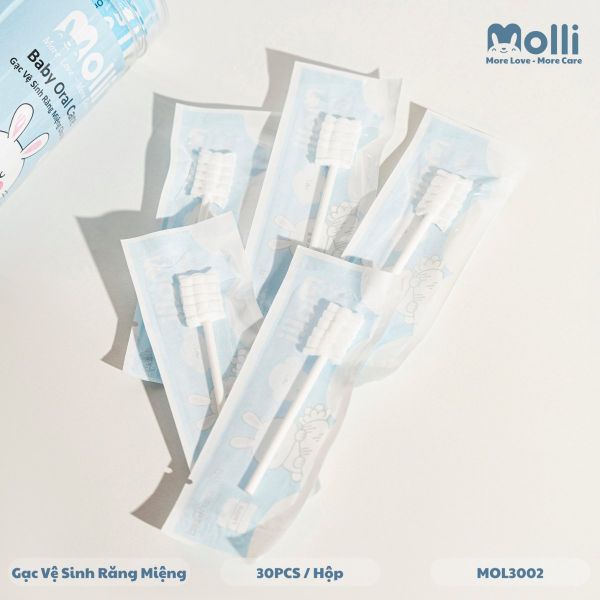 Que Rơ Lưỡi Trẻ Em Molli Đã Tiệt Trùng - Hộp 30 Que