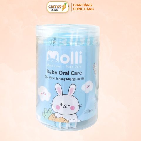 Que Rơ Lưỡi Trẻ Em Molli Đã Tiệt Trùng - Hộp 30 Que
