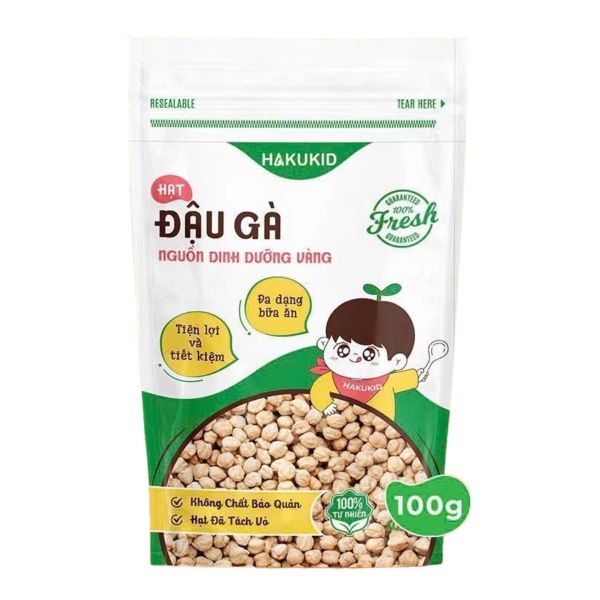 Hạt Đậu Gà Hữu Cơ Hakukid Cho Bé Ăn Dặm Gói 100g
