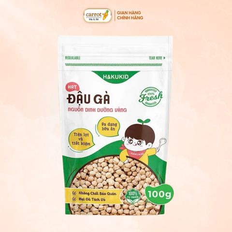 Hạt Đậu Gà Hữu Cơ Hakukid Cho Bé Ăn Dặm Gói 100g