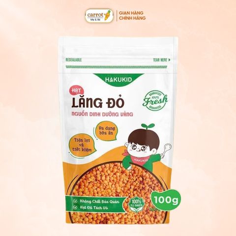 Hạt Đậu Lăng Hữu Cơ Hakukid Cho Bé Ăn Dặm Gói 100g