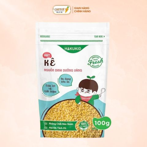 Hạt Kê Hữu Cơ Hakukid Cho Bé Ăn Dặm Gói 100g