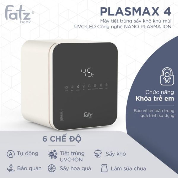 Máy Tiệt Trùng Sấy Khô Khử Mùi UVC-LED Công Nghệ Nano Fatzbaby Plasma Ion PLASMAX 4 – FB4750HB