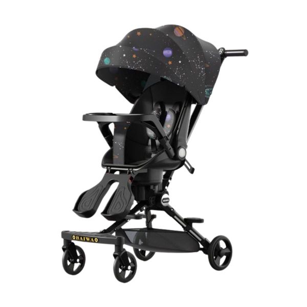 Xe Đẩy Gấp Gọn OBAIWAO Baby 6511 Họa Tiết Mặt Gấu Nâu