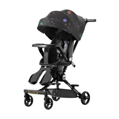 Xe Đẩy Gấp Gọn OBAIWAO Baby 6511 Họa Tiết Mặt Gấu Nâu