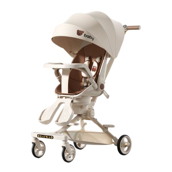 Xe Đẩy Gấp Gọn OBAIWAO Baby 6511 Họa Tiết Mặt Gấu Nâu