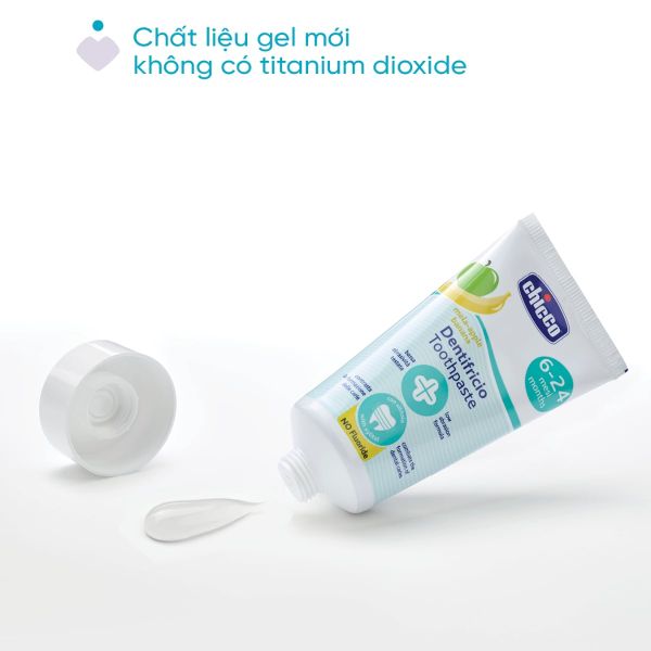 Kem Dánh Răng Chicco Hương Chuối - Táo Cho Bé 6M+ (Mới)