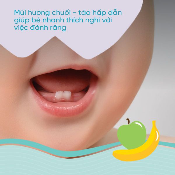 Kem Dánh Răng Chicco Hương Chuối - Táo Cho Bé 6M+ (Mới)