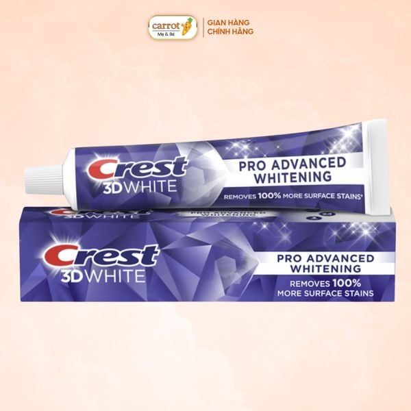 Kem Đánh Răng Crest 3D White Pro Advanced Whitening 147g Của Mỹ