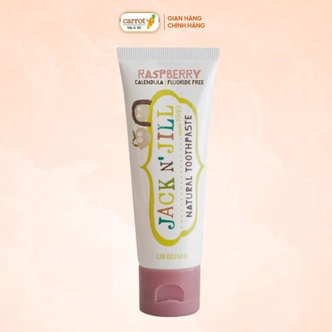 Kem Đánh Răng Trẻ Em Jack N' Jill Vị Mâm Xôi 50g Cho Bé Từ 6 Tháng Tuổi