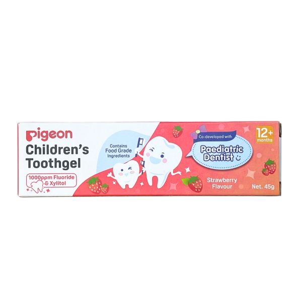 Kem Đánh Răng Trẻ Em Pigeon Hương Dâu 45g Cho Bé Từ 1 Tuổi Trở Lên