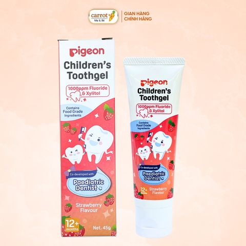 Kem Đánh Răng Trẻ Em Pigeon Hương Dâu 45g Cho Bé Từ 1 Tuổi Trở Lên