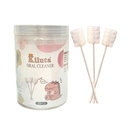 Que Rơ Lưỡi Kiluta Khủng Long Làm Sạch Răng, Lưỡi, Nướu và Khoang Miệng Cho Bé Từ Sơ Sinh-Hộp 30 Que