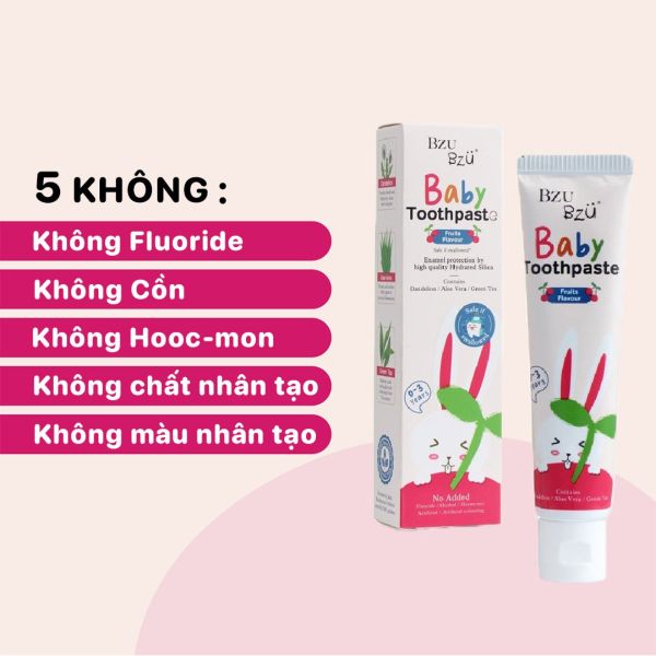Kem Đánh Răng Em Bé Bzu Bzu Baby Toothpaste 50g Cho Bé Từ 0 Đến 3 Tuổi