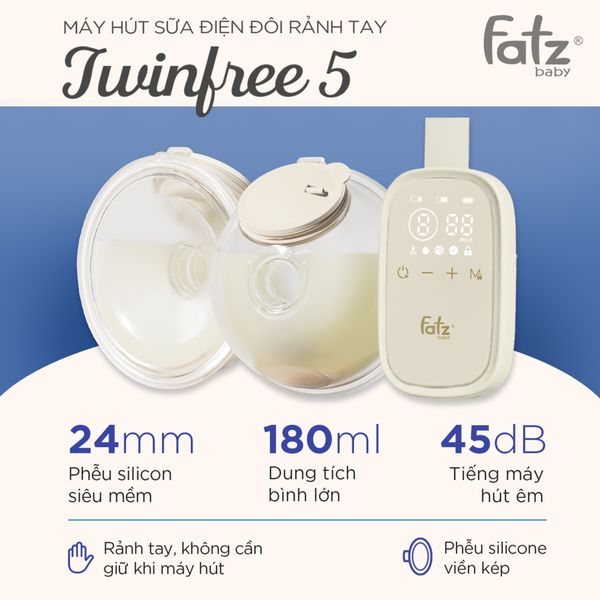 Máy Hút Sữa Đôi Rảnh Tay Fatzbaby FB1366PW Twinfree 5