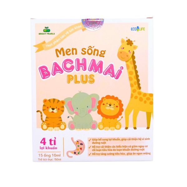 Men Sống Bạch Mai Plus Hộp 15 Ống 10ml