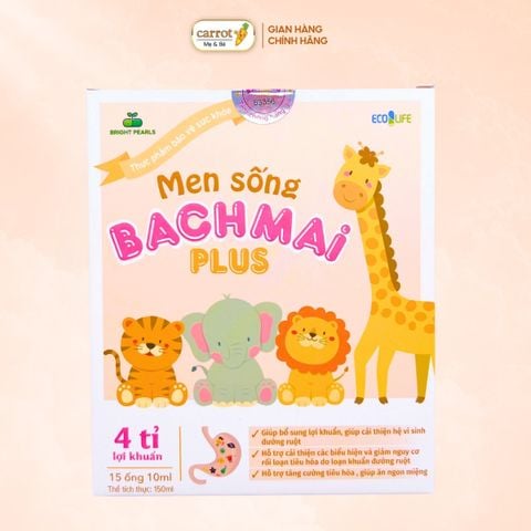 Men Sống Bạch Mai Plus Hộp 15 Ống 10ml