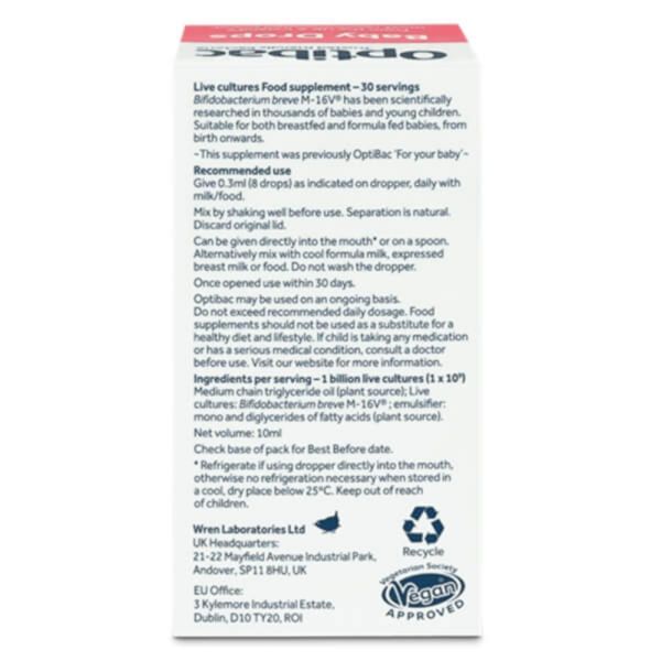 Men Vi Sinh Cho Bé Optibac Baby Drops 10ml