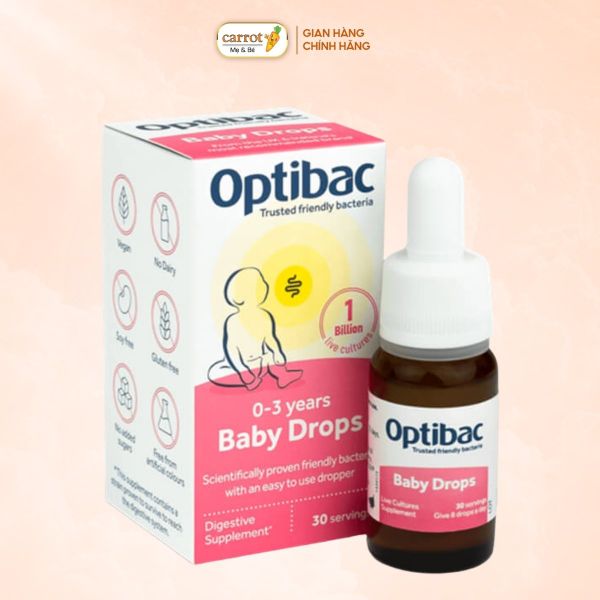 Men Vi Sinh Cho Bé Optibac Baby Drops 10ml