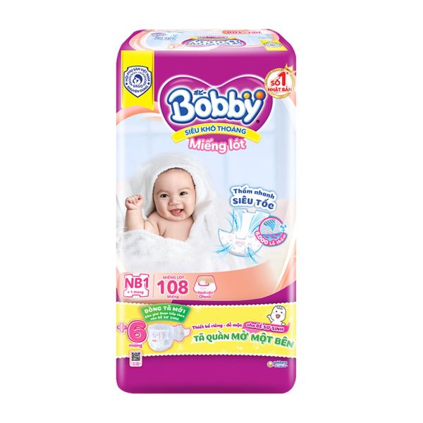 Miếng Lót Bobby Size Newborn 1 108 Miếng (Dưới 1 Tháng)