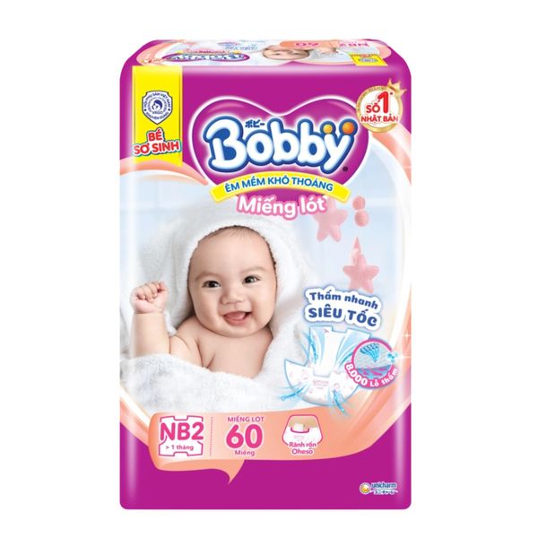 Miếng Lót Bobby Size Newborn 2 60 Miếng (Trên 1 Tháng)