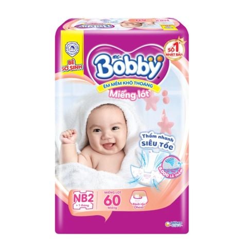 Miếng Lót Bobby Size Newborn 2 60 Miếng (Trên 1 Tháng)
