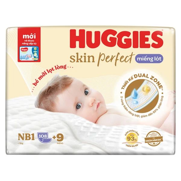 Bỉm - Tả Dán Huggies Skin Perfect Size NB1 108 (Dưới 5kg)