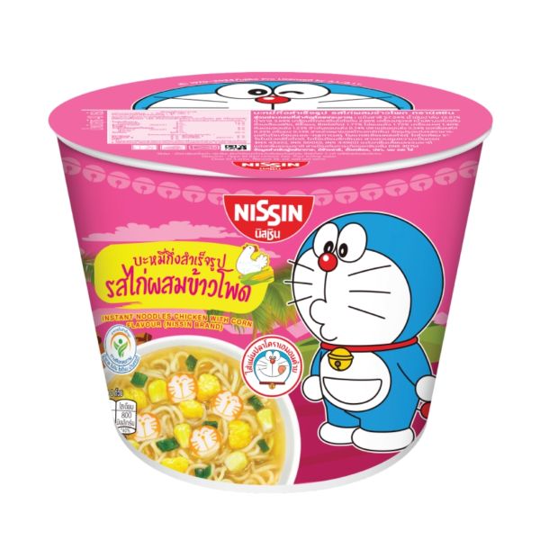 Mỳ Ly Nissin Doraemon Thái Lan Hồng Gà Bắp (Từ 1 Tuổi)