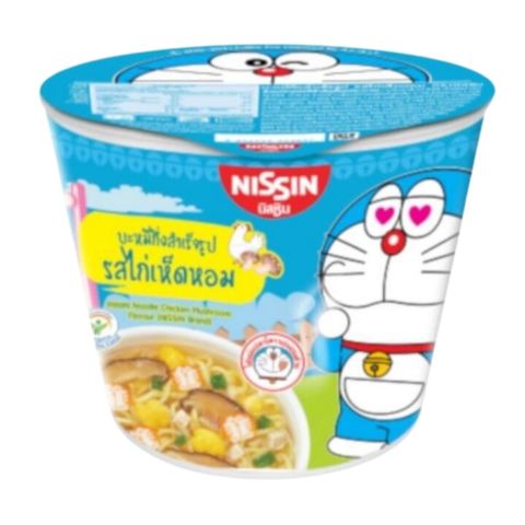 Mỳ Ly Nissin Doraemon Thái Lan Xanh Dương Gà Nấm (Từ 1 Tuổi)