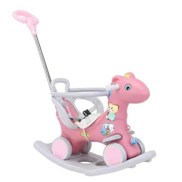 Ngựa Bập Bênh 2in1 Có Cần Và Khung Bảo Vệ