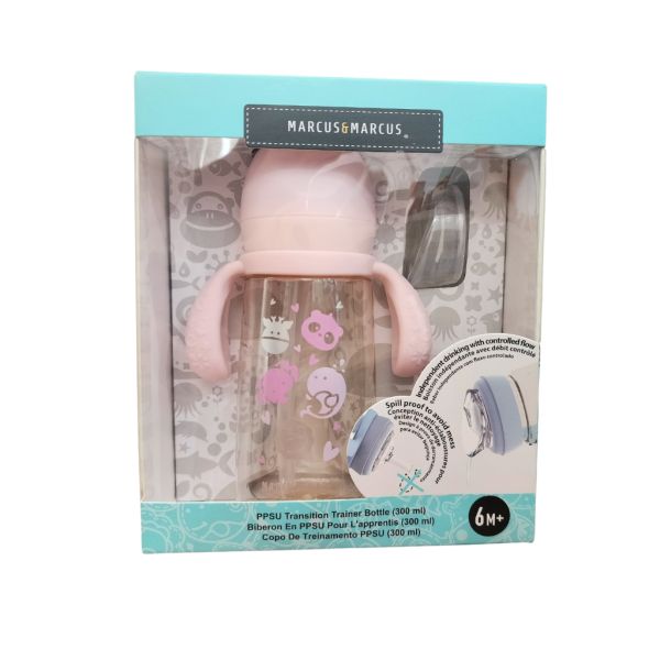 Bình Tập Uống Chuyển Tiếp PPSU Marcus & Marcus 300ml Cho Bé Từ 6 Tháng
