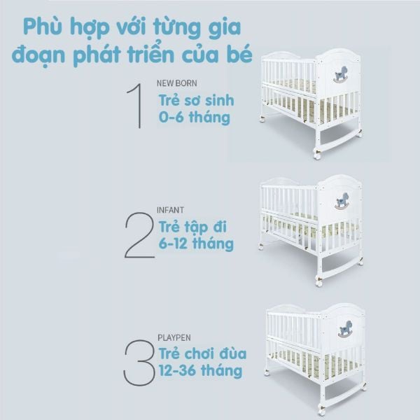 Nôi cũi gỗ Umoo UM-08106