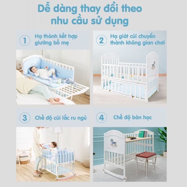 Nôi cũi gỗ Umoo UM-08106