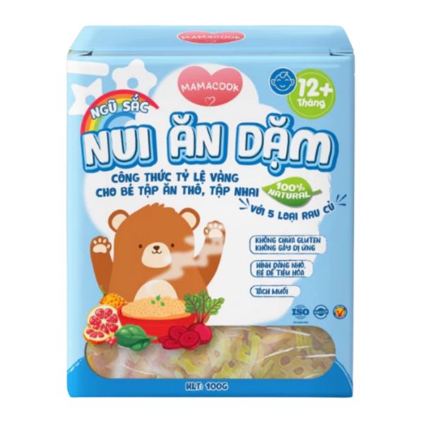 Nui Ăn Dặm MAMACOOK Ngũ Sắc 100g Cho Bé Từ 6 Tháng