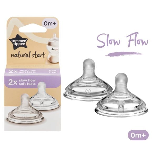 Núm Bình Sữa Tommee Tippee Natural Start Slow Flow Cho Bé 0m+